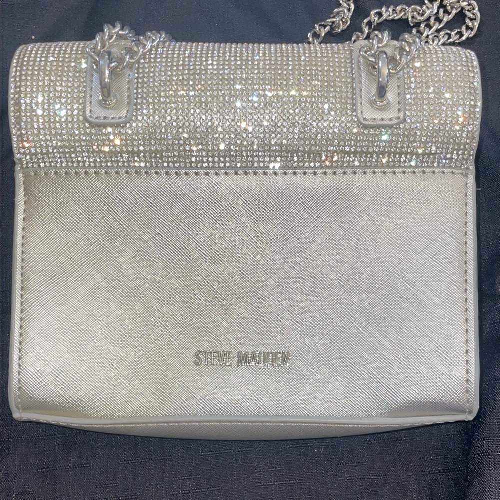 Steve Madden Silver Rhinestone Chain Shoulder Bag - Picture 4 of 4